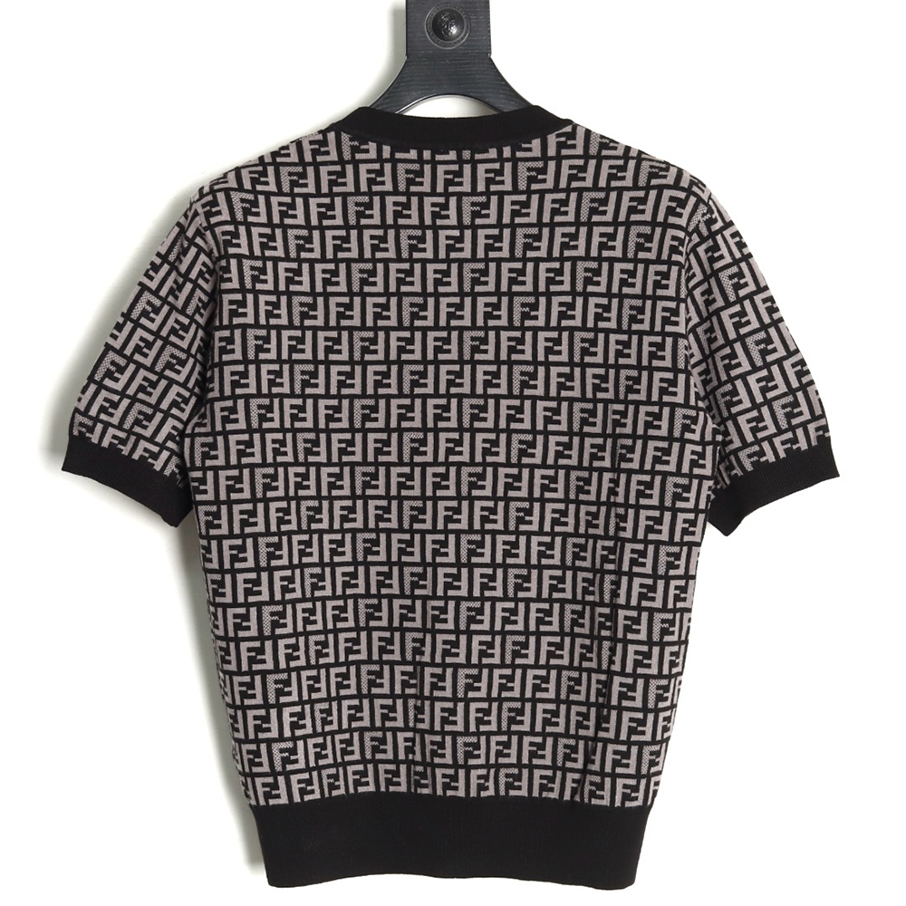 F**di all over ff jacquard knitted short sleeve t-shirt tsk1