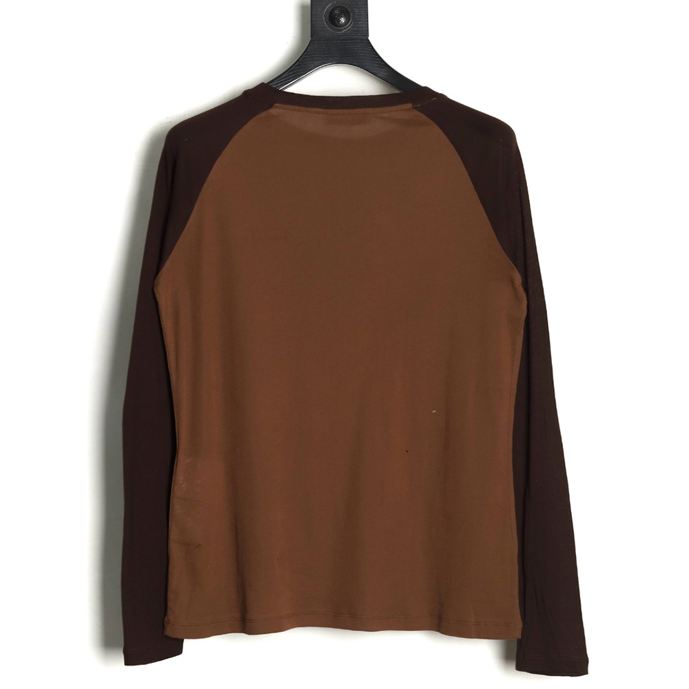 Miu Miu raglan sleeve contrast patchwork long sleeve T-shirt