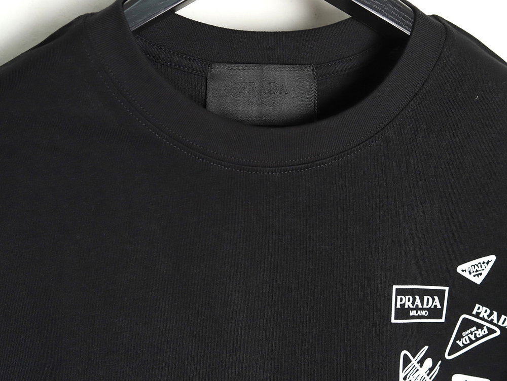 Pra*a multi-logo printed short-sleeved t-shirt tsk1