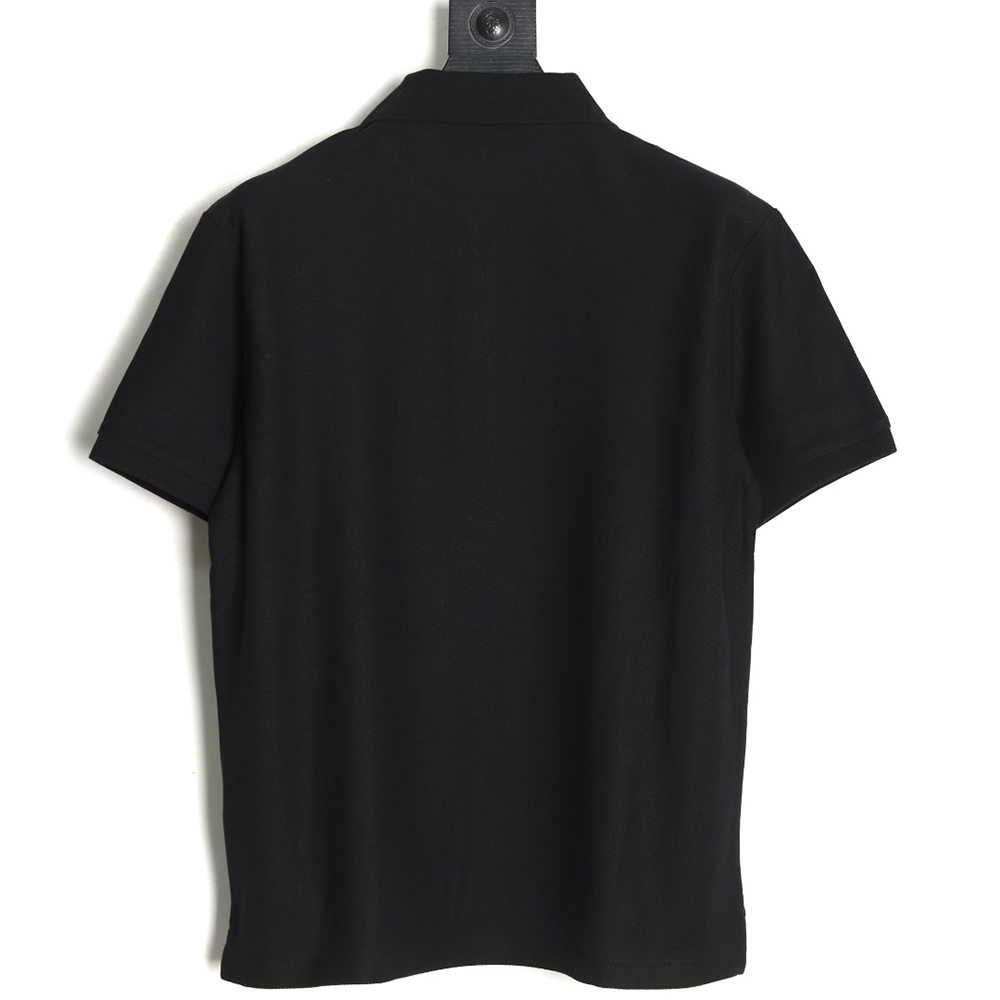 Pra*a red stripe triangle half zip short sleeve polo shirt