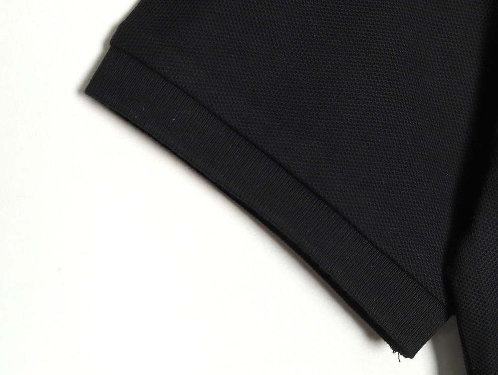 Pra*a red stripe triangle half zip short sleeve polo shirt