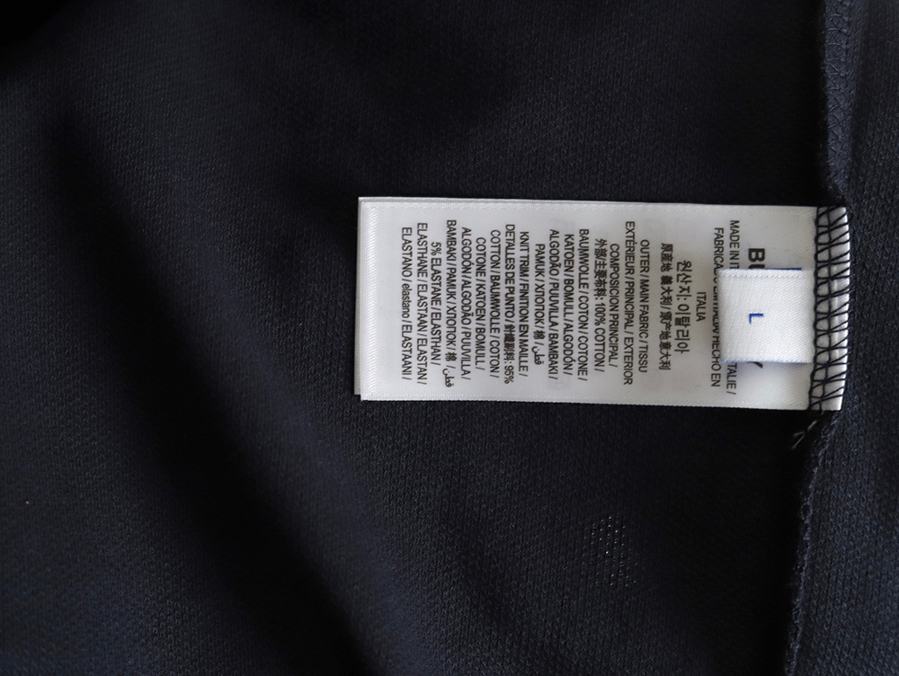 B**rry check lapel long sleeve polo shirt navy