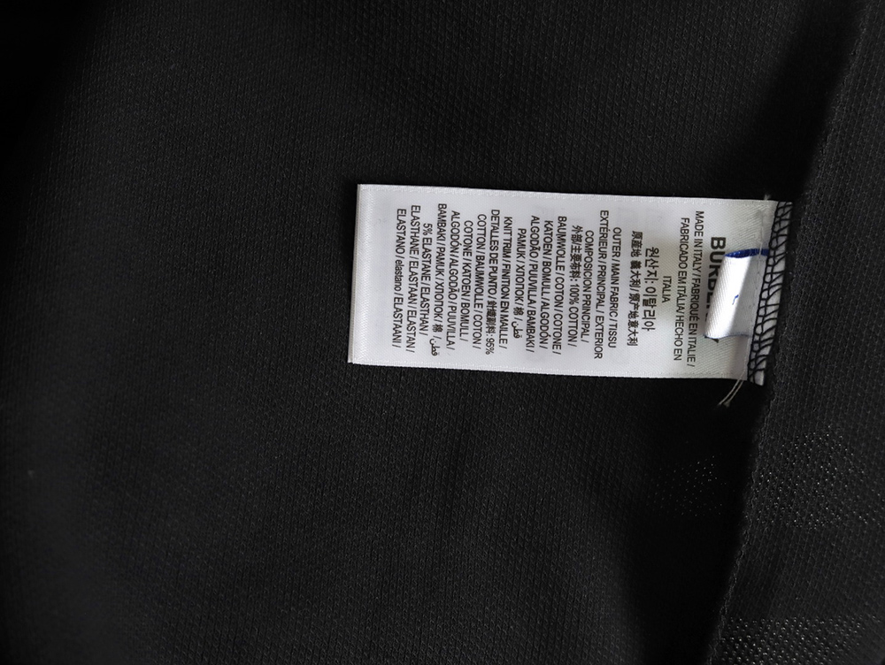 B**rry check lapel long sleeve polo shirt black