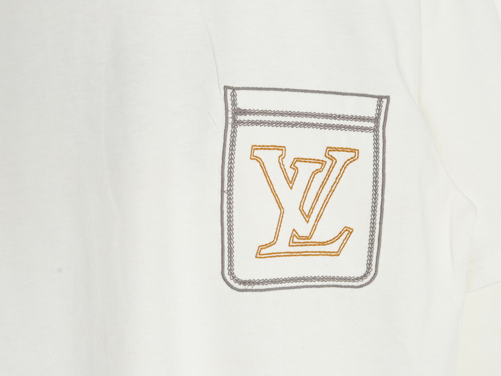 l0*is V*t0n line fake pockets embroidered short sleeves