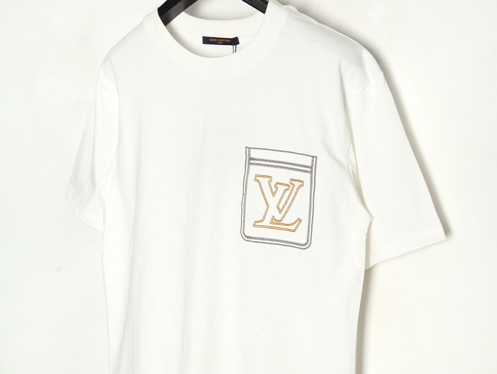 l0*is V*t0n line fake pockets embroidered short sleeves