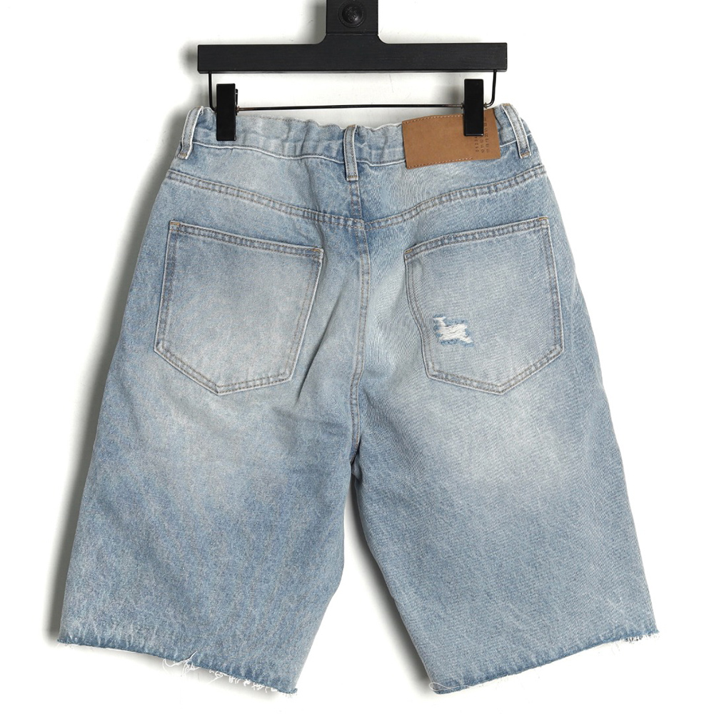 ma*s*n Ma*i*la masking paper white tape ripped five-point denim shorts