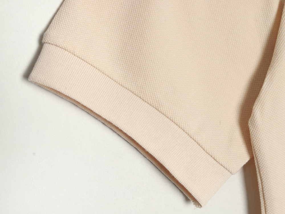 Pra*a chest triangle logo double bars short sleeve polo shirt