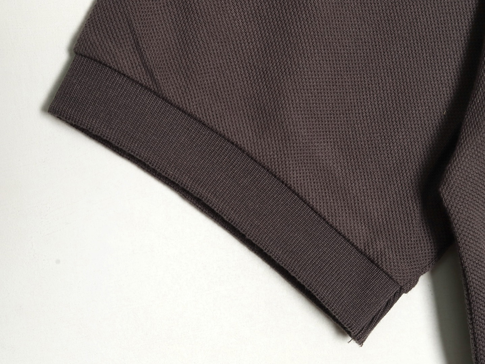 Pra*a chest triangle logo double bars short sleeve polo shirt tsk1