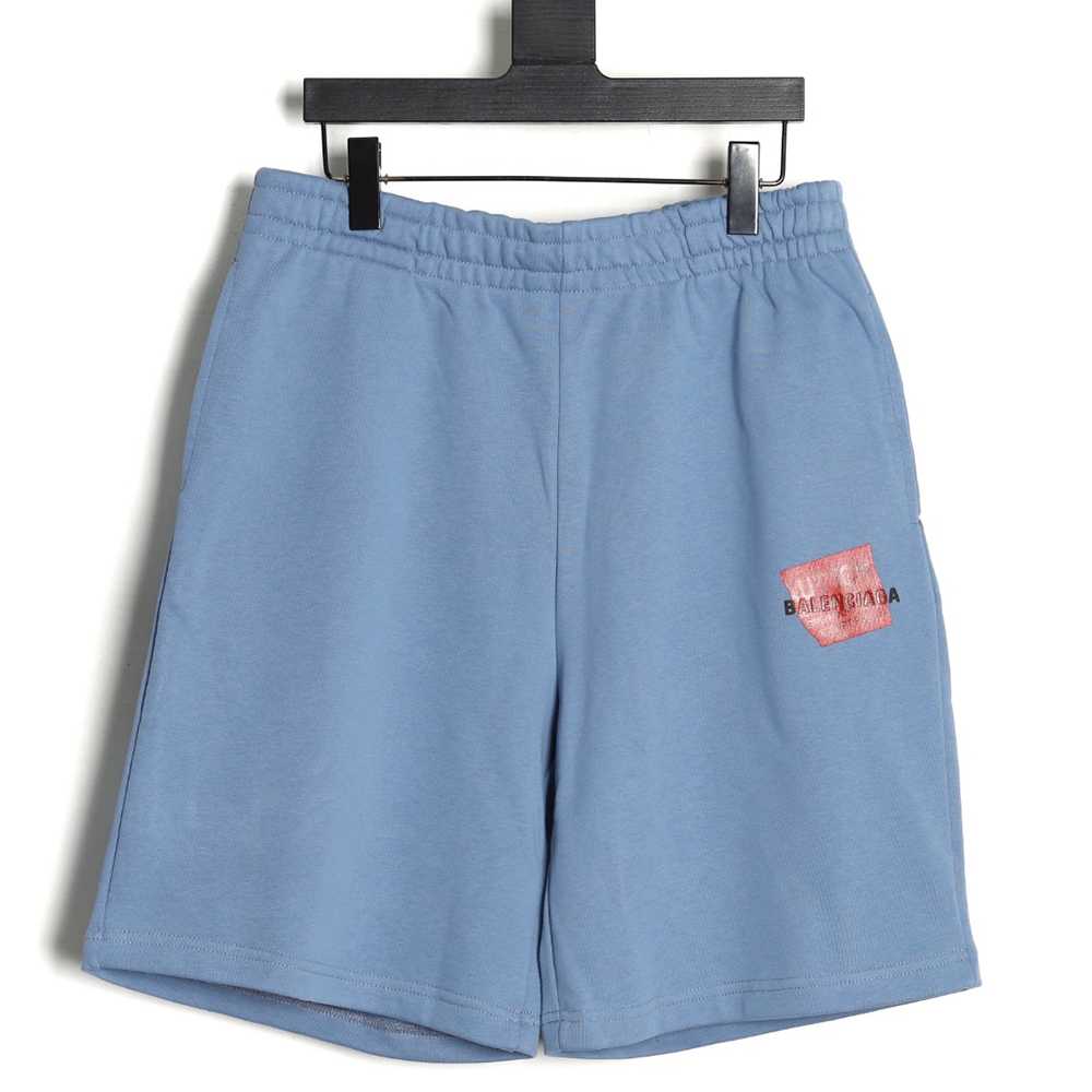 Ba*len*cia*ga tape lettering shorts
