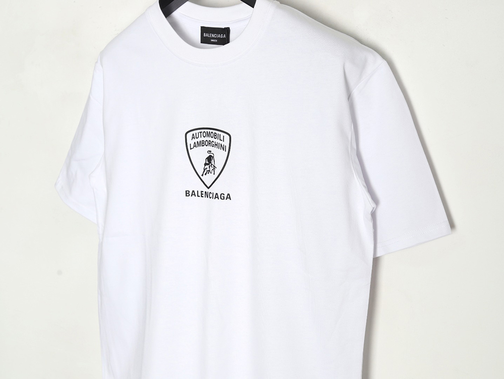 Ba*len*cia*ga & lamborghini joint printed short sleeve t-shirt