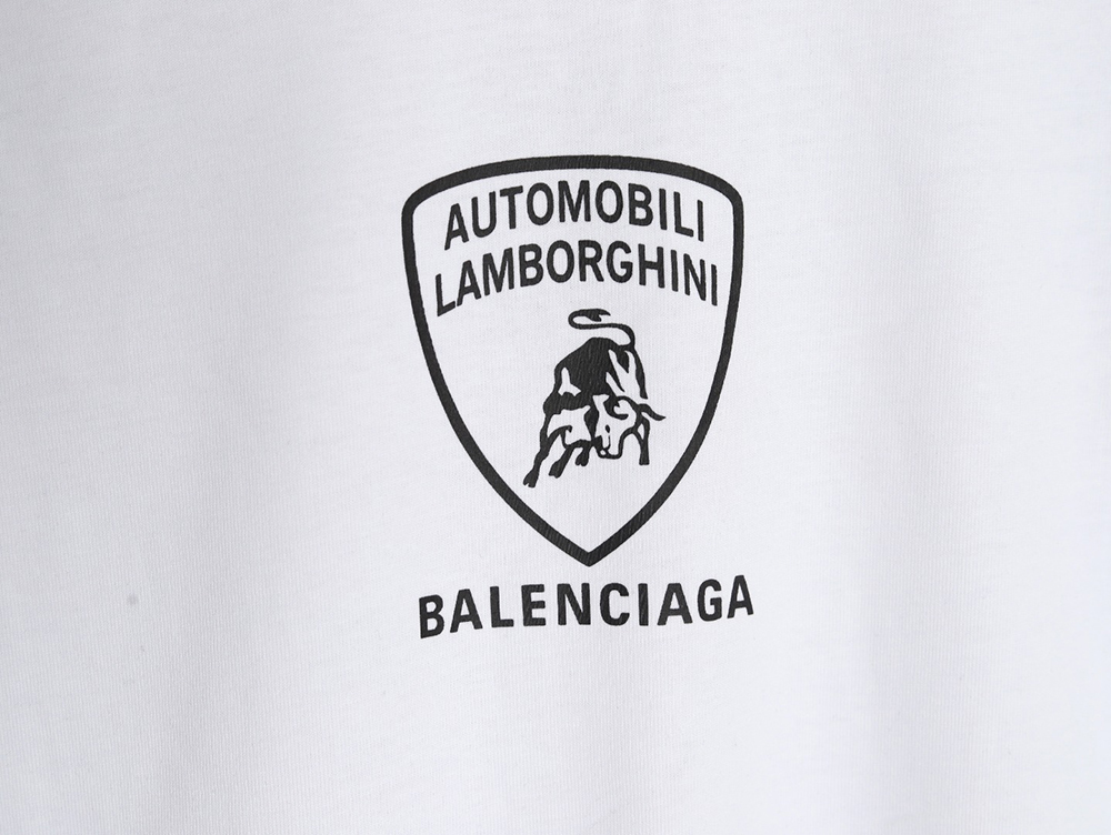 Ba*len*cia*ga & lamborghini joint printed short sleeve t-shirt