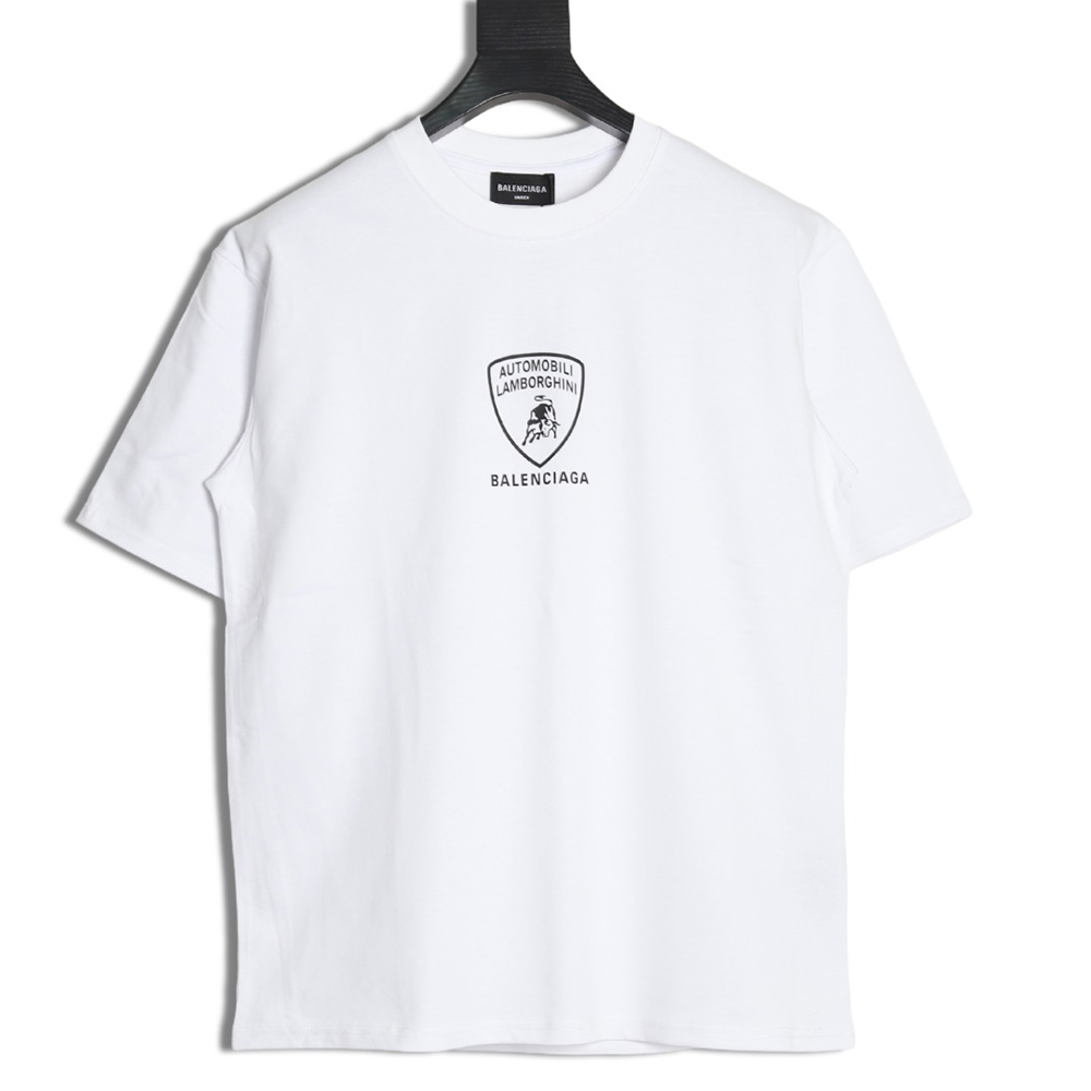 Ba*len*cia*ga & lamborghini joint printed short sleeve t-shirt