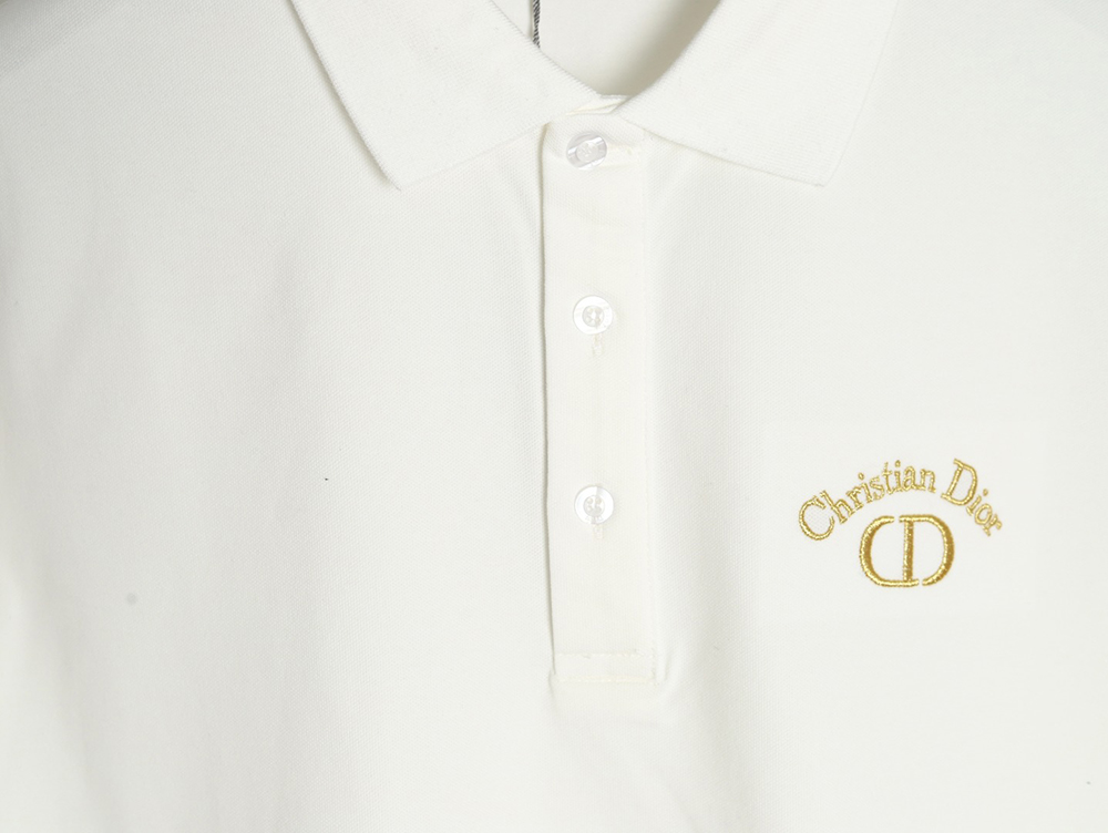 D*or cd gold embroidered letters polo short sleeve