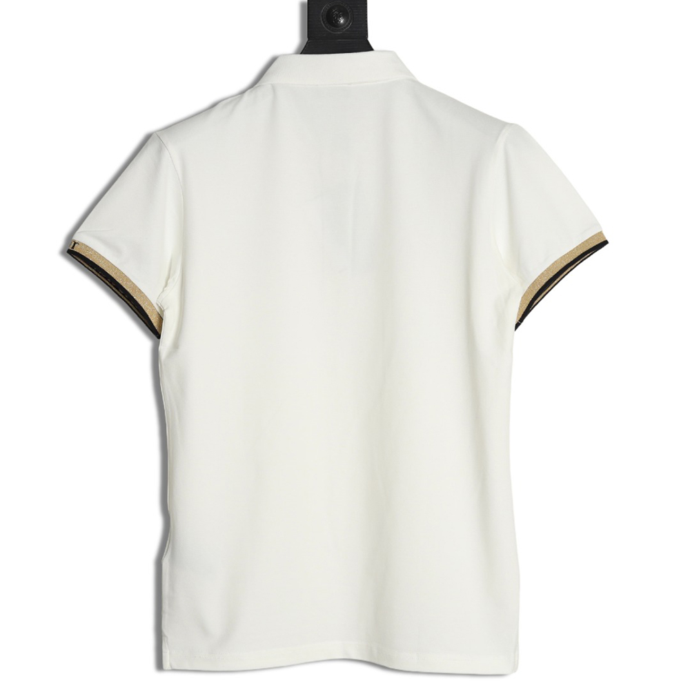 D*or cd gold embroidered letters polo short sleeve