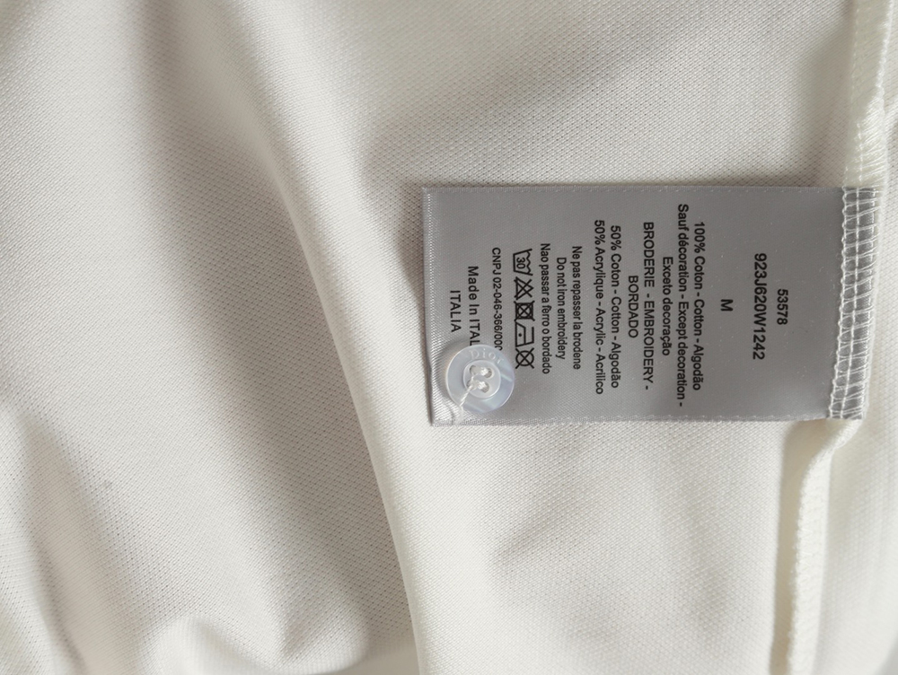 D*or cd gold embroidered letters polo short sleeve