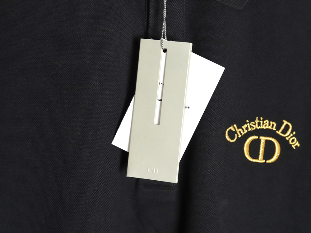 D*or cd gold embroidered letters polo short sleeve tsk1