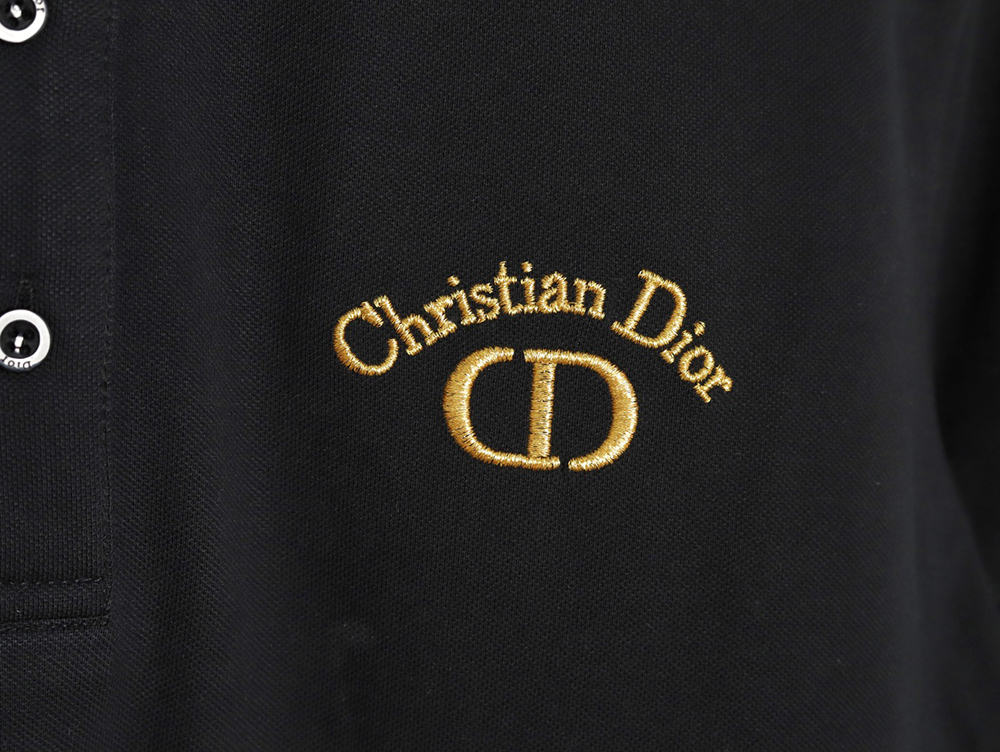 D*or cd gold embroidered letters polo short sleeve tsk1