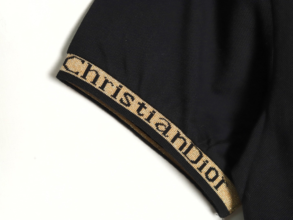 D*or cd gold embroidered letters polo short sleeve tsk1