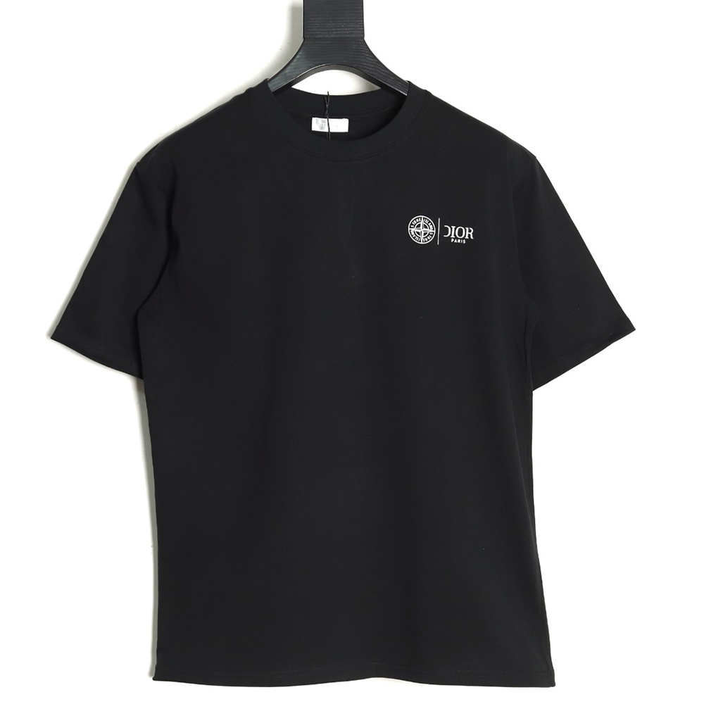 D*or & stone island crosshair print short-sleeved t-shirt tsk1