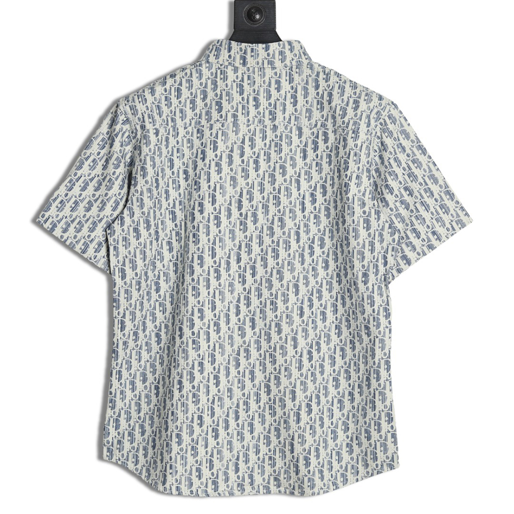 D*or all over print jacquard denim short sleeve shirt