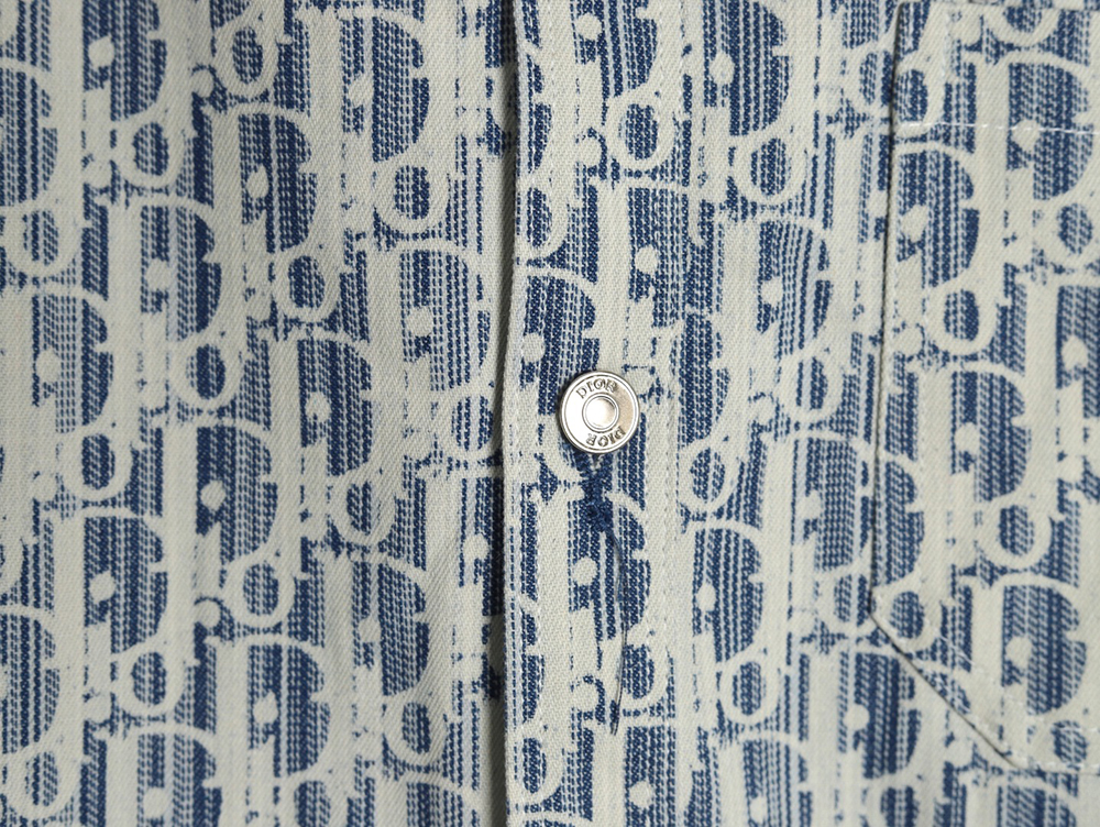 D*or all over print jacquard denim short sleeve shirt