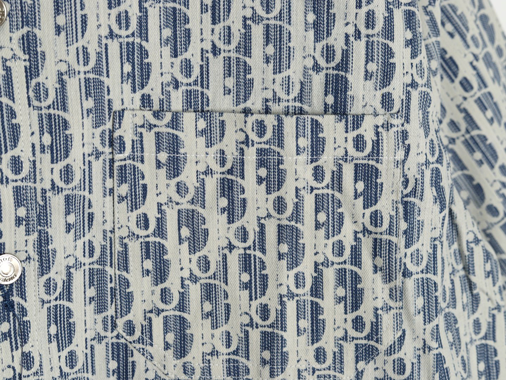 D*or all over print jacquard denim short sleeve shirt