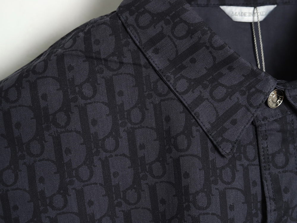 D*or all over print jacquard denim short sleeve shirt tsk1