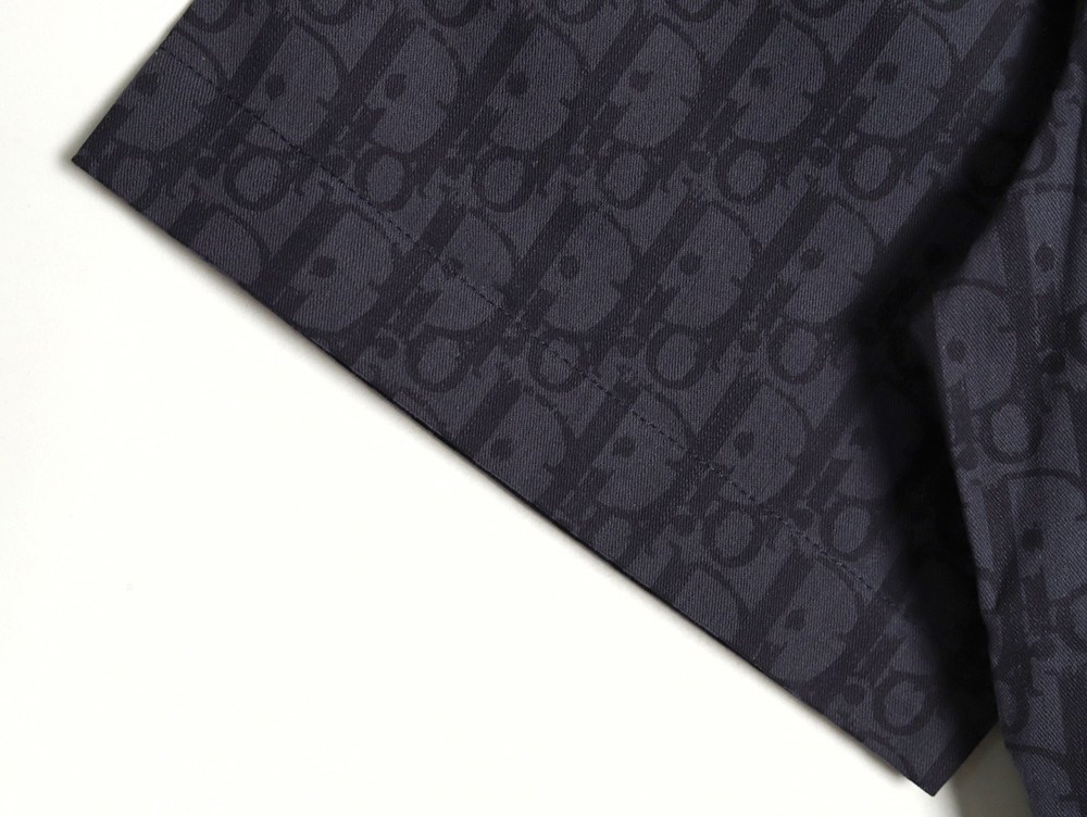 D*or all over print jacquard denim short sleeve shirt tsk1