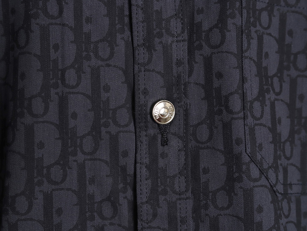 D*or all over print jacquard denim short sleeve shirt tsk1