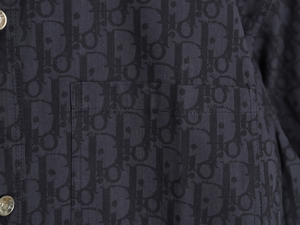 D*or all over print jacquard denim short sleeve shirt tsk1