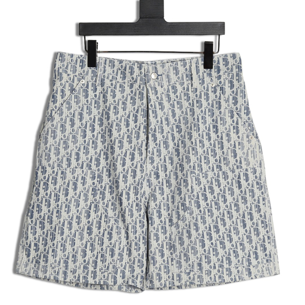 D*or all over print jacquard denim shorts