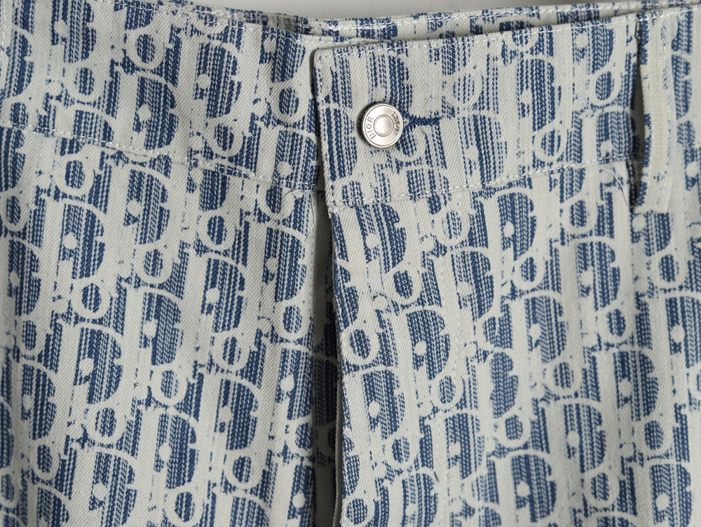 D*or all over print jacquard denim shorts