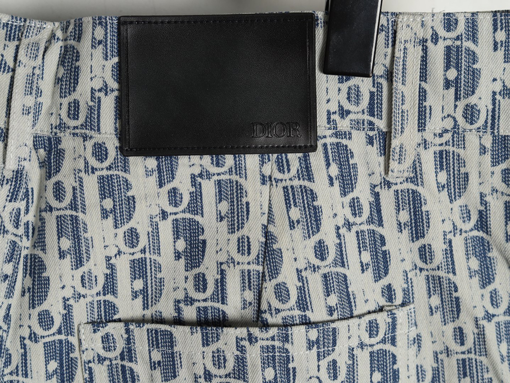 D*or all over print jacquard denim shorts