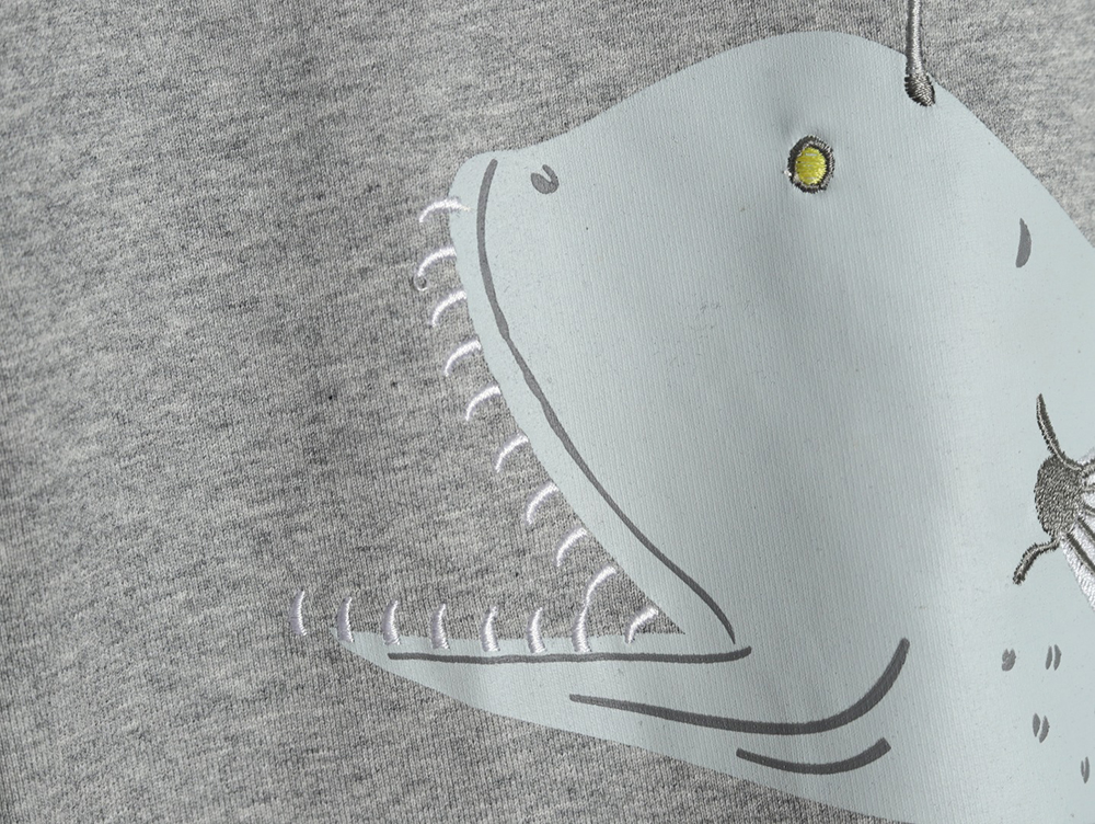 L0ew* whale print embroidered short sleeve