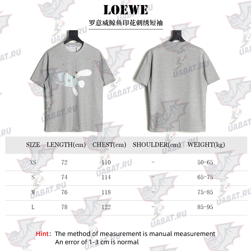 L0ew* whale print embroidered short sleeve