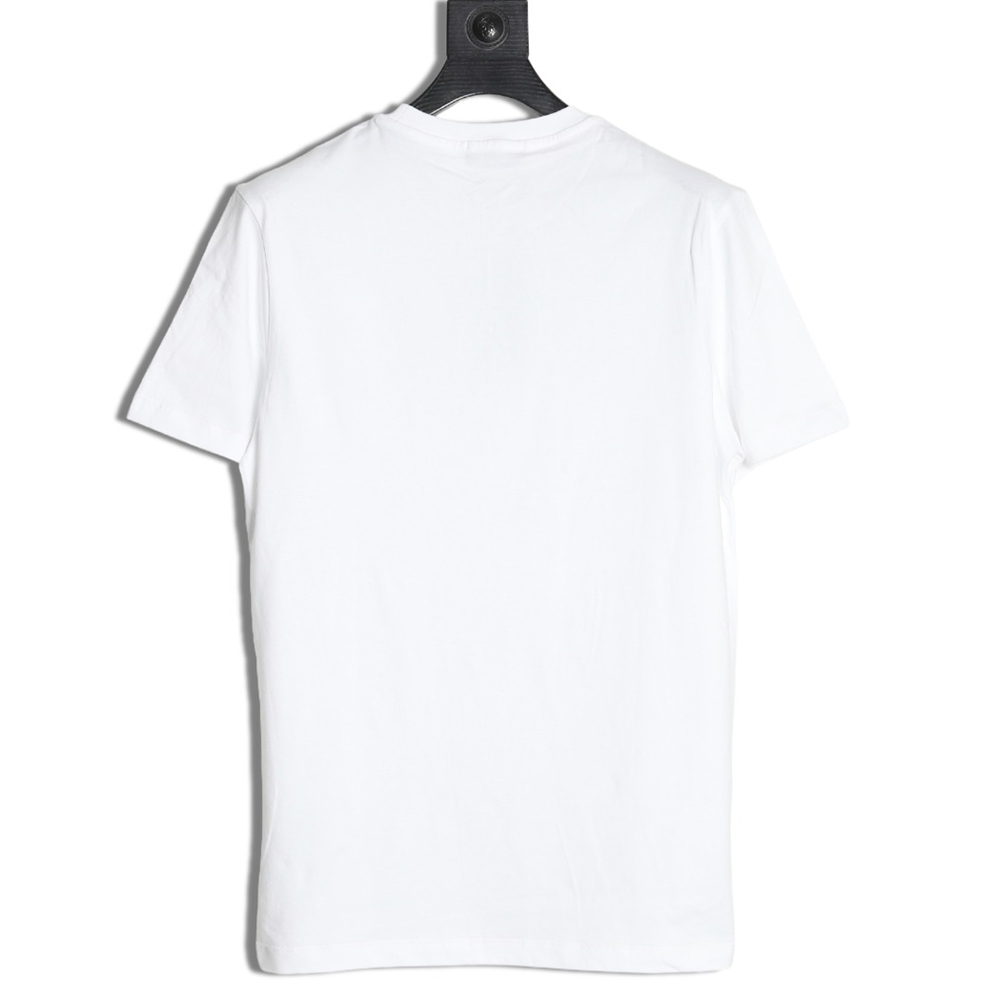 Versace Gold Logo Embroidered Short Sleeve T-Shirt