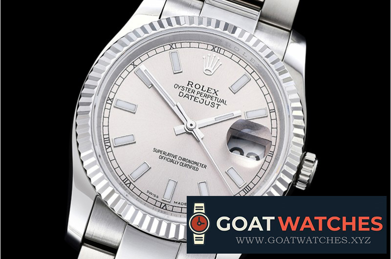 R*l*x - dj 36mm oyst flt ss/ss light grey stk bp a3135 mod