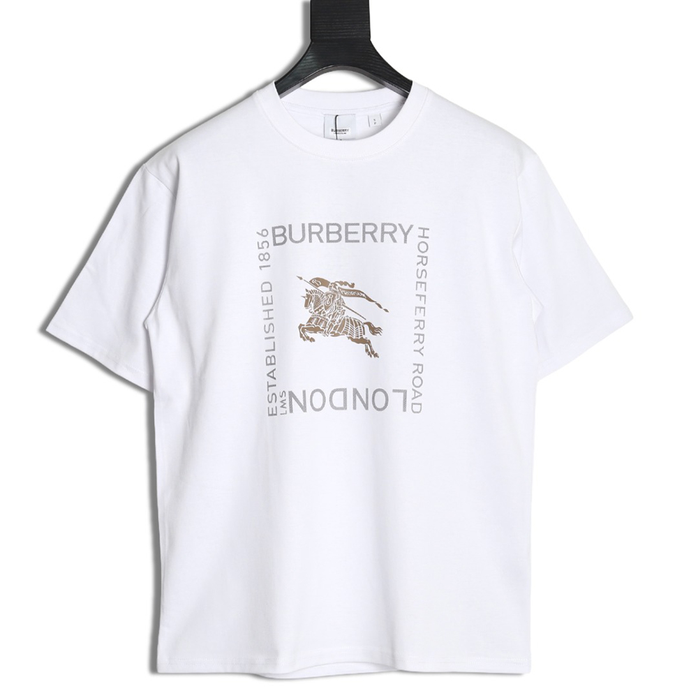 B**rry square letter gold warhorse printed short sleeve t-shirt