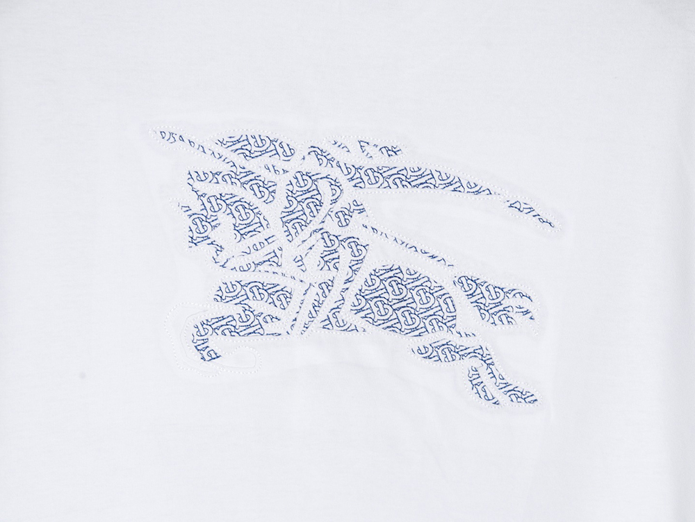 B**rry back hollow out applique war horse short sleeve t-shirt