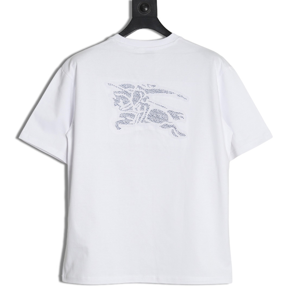 B**rry back hollow out applique war horse short sleeve t-shirt