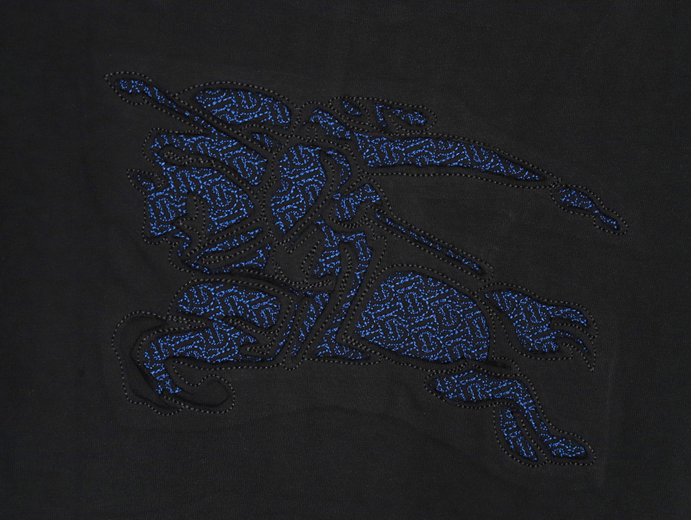 B**rry back hollow out applique war horse short sleeve t-shirt tsk1