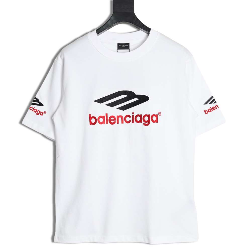 Ba*len*cia*ga 3m embroidered letters washed short sleeves