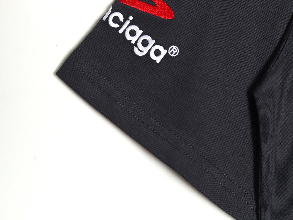 Ba*len*cia*ga 3m embroidered letters washed short sleeves tsk1