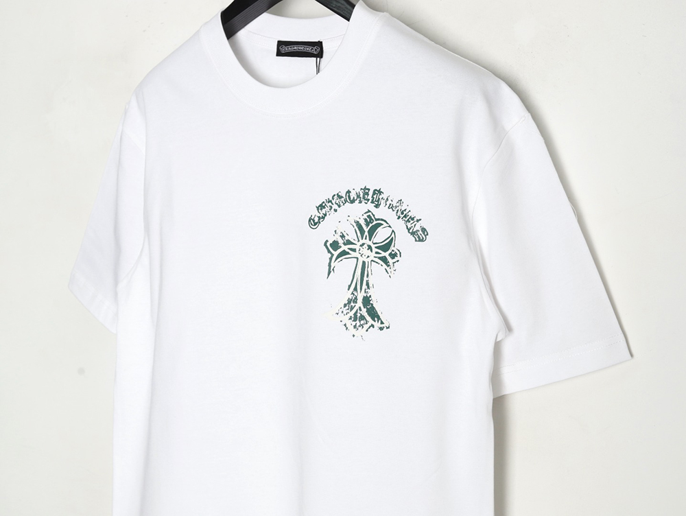 Ch**me He**ts mottled cross sanskrit print short sleeves