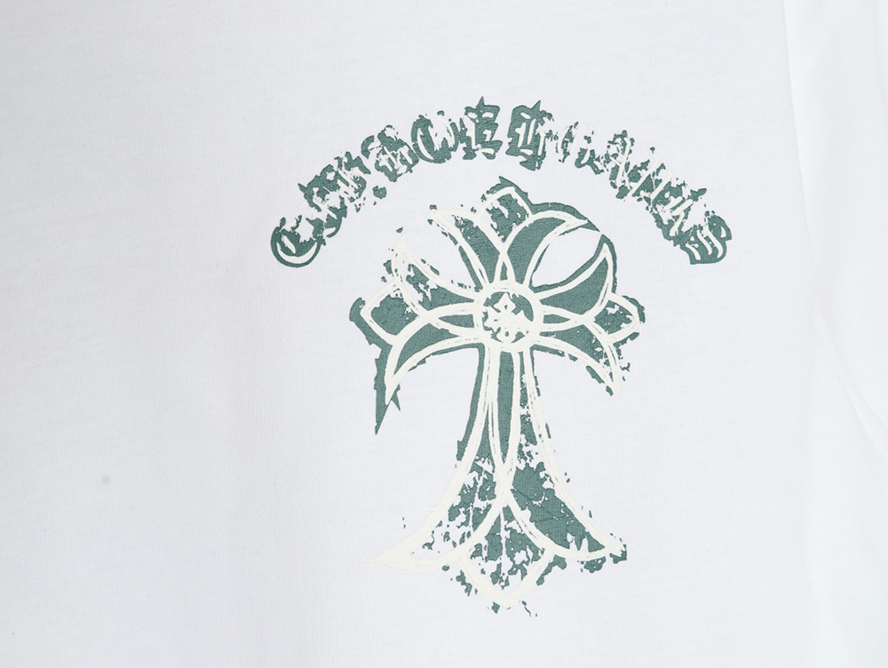 Ch**me He**ts mottled cross sanskrit print short sleeves