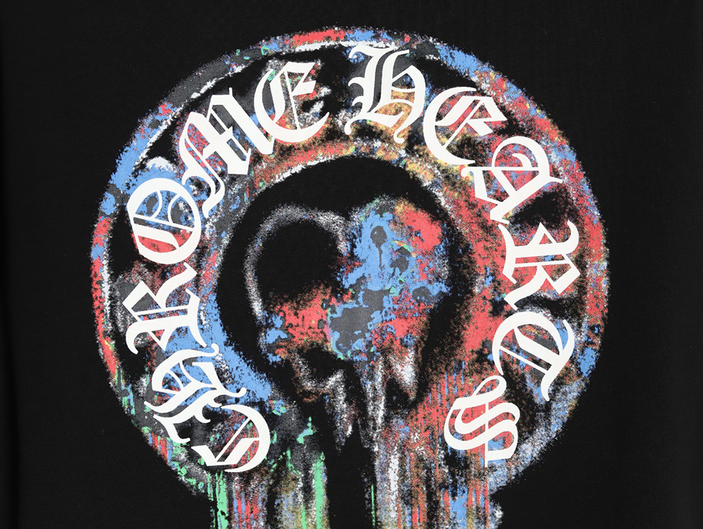 Ch**me He**ts ink-dyed horseshoe print short sleeves tsk1