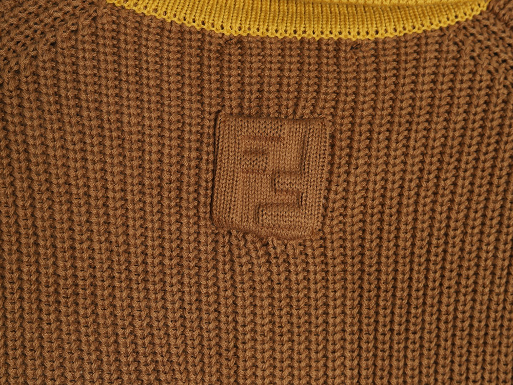 F**di badge striped jersey short sleeve polo shirt