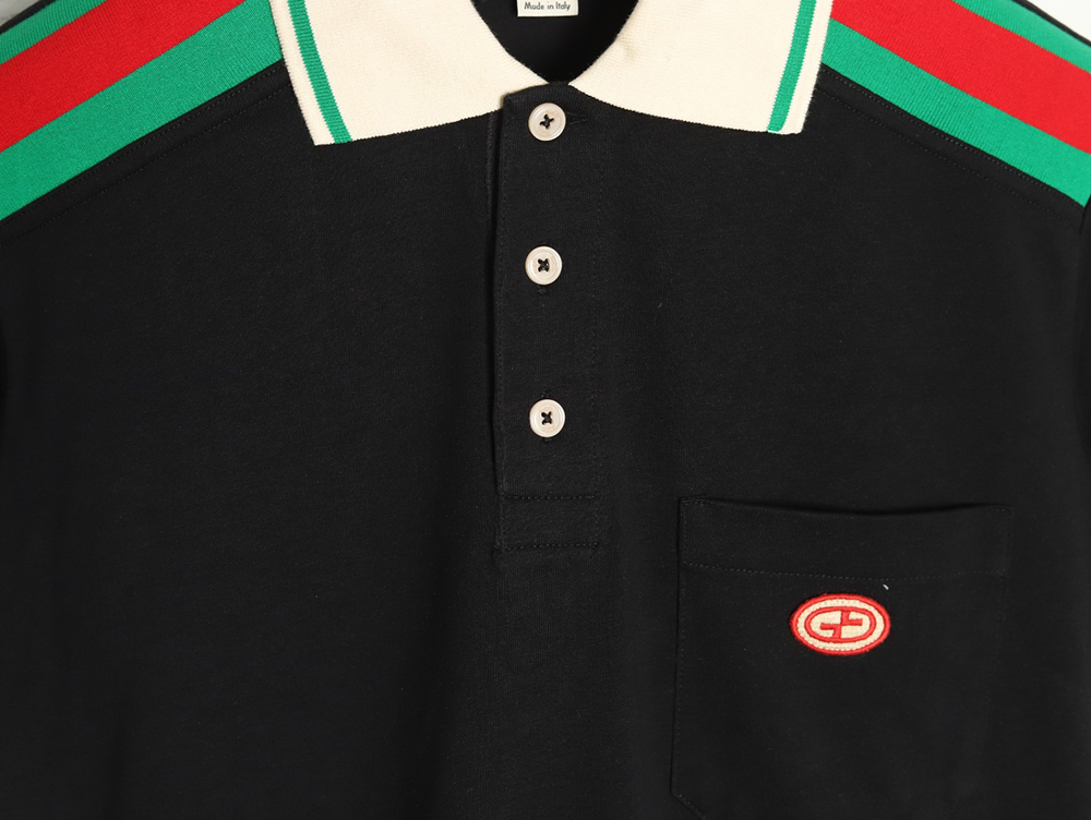G*u*i shoulder red green web polo short sleeve