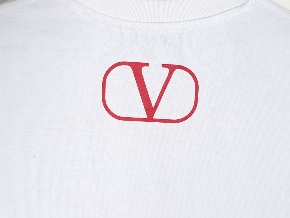 Valentino Red Letter Print Short Sleeve T-shirt
