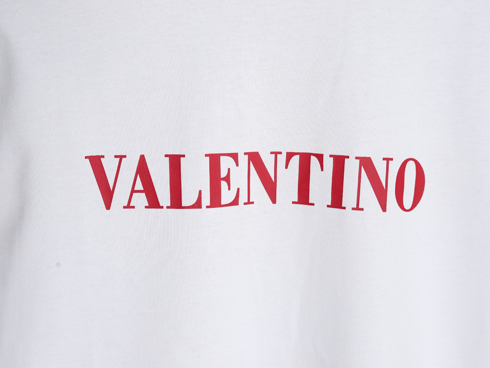 Valentino Red Letter Print Short Sleeve T-shirt
